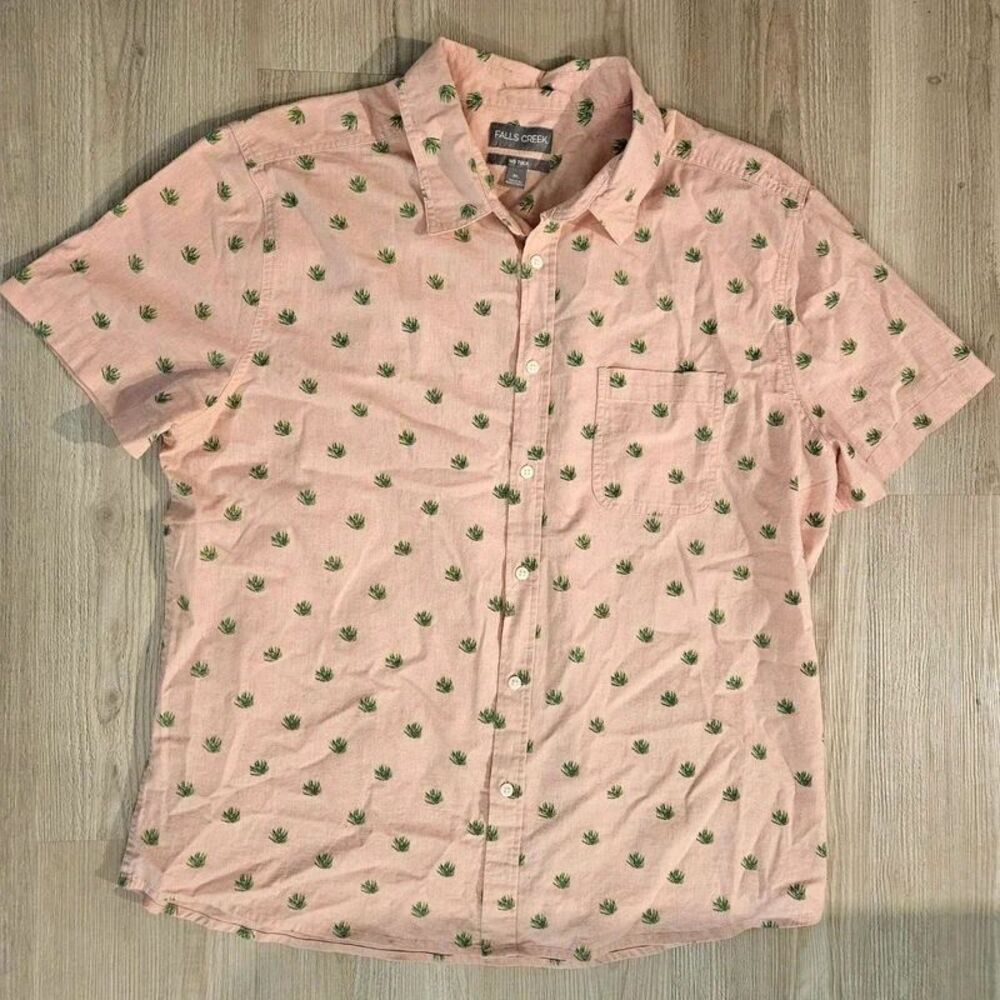 Falls Creek Agave Button Up Shirt Pink, Size XL